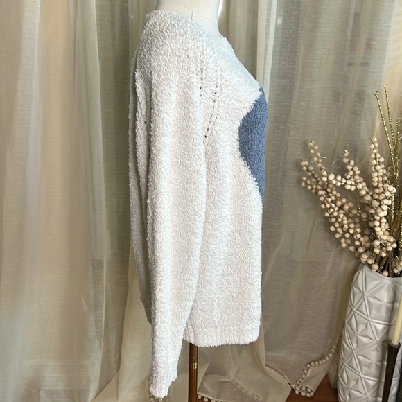 JODIFL Chenille Heart Sweater Grey Sz S - Picture 2 of 4